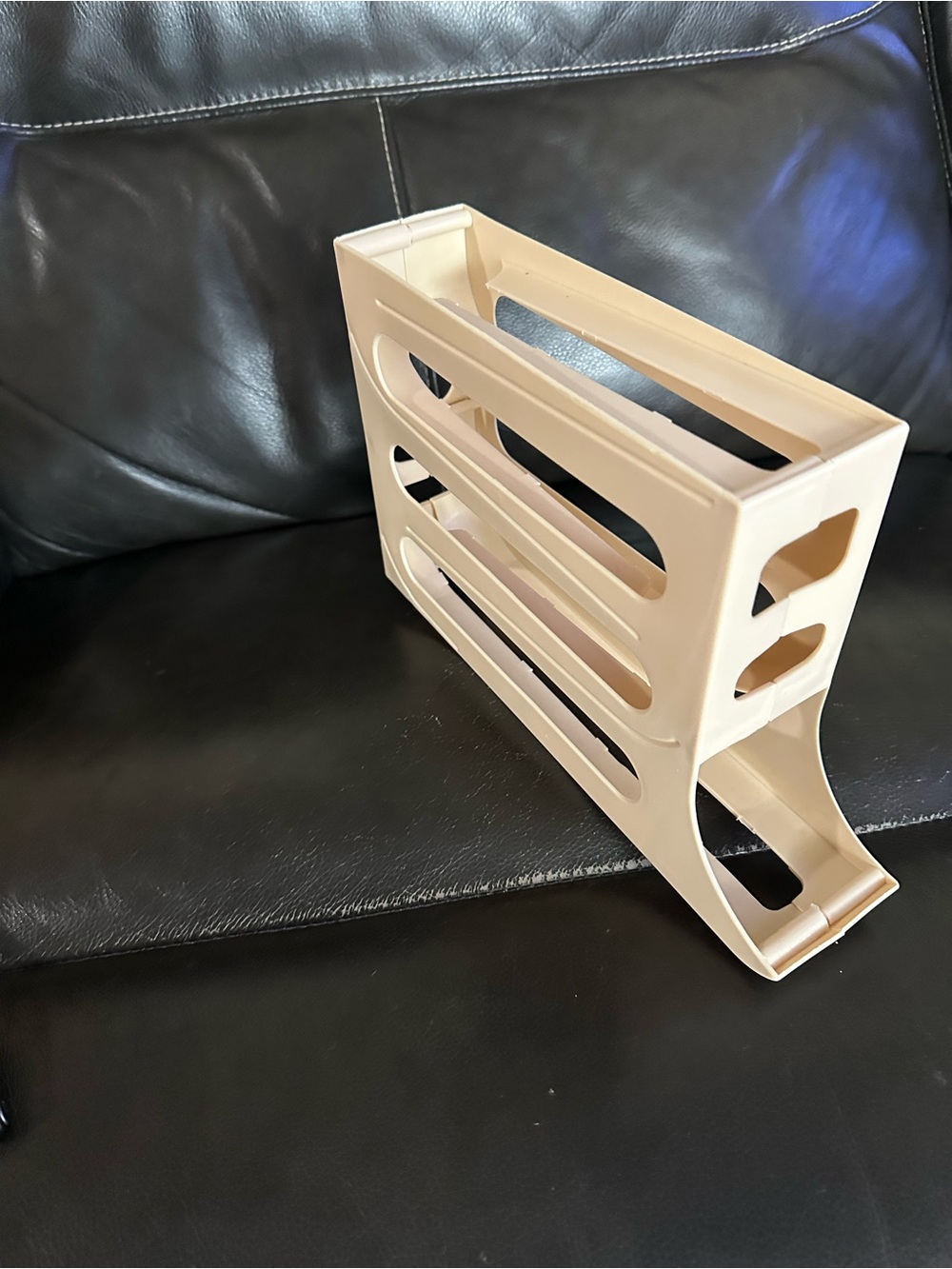 Beige Vertical Plastic File & Magazine Organizer